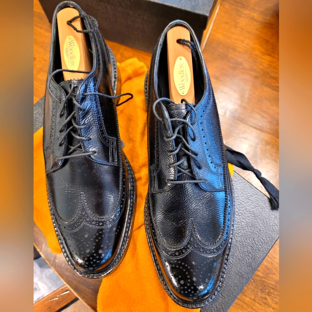 FLORSHEIM IMPERIAL KENMOOR BLACK LONG WINGTIP DRESS SHOES!   size 9